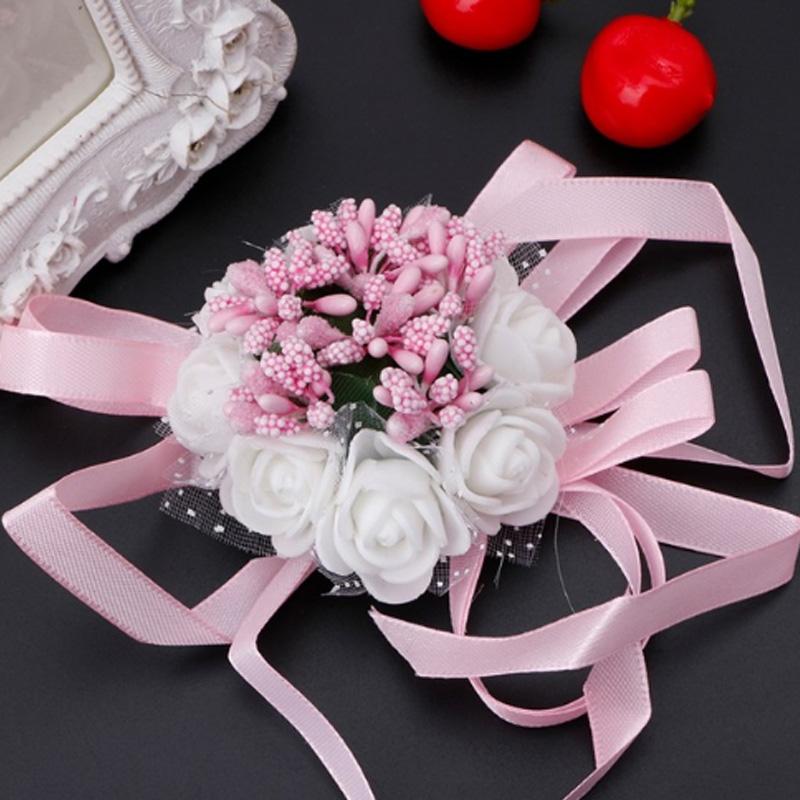

Beautiful Wrist Corsage Bracelet Bridesmaid Sisters Hand Flowers Wedding Party B108-1