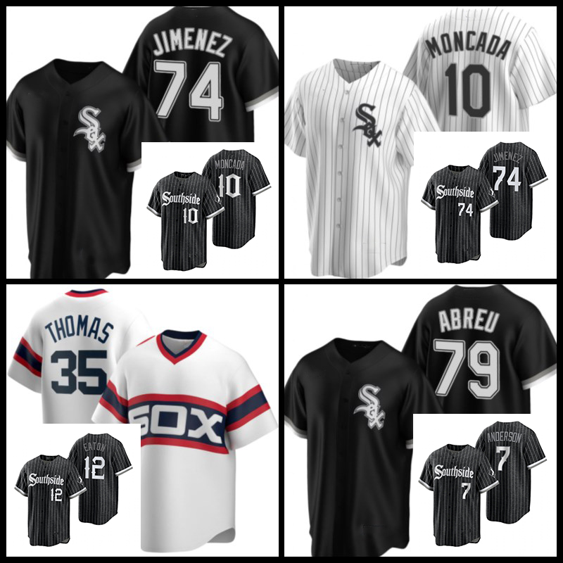

White Sox Baseball Jersey Eloy Jimenez Tim Anderson 10 Yoan Moncada 8 Bo Jackson Keuchel 88 Luis Robert Lance Lynn Jose Abreu Chicago Leury Garcia Gavin Sheets Men, Custom cool base men jersey
