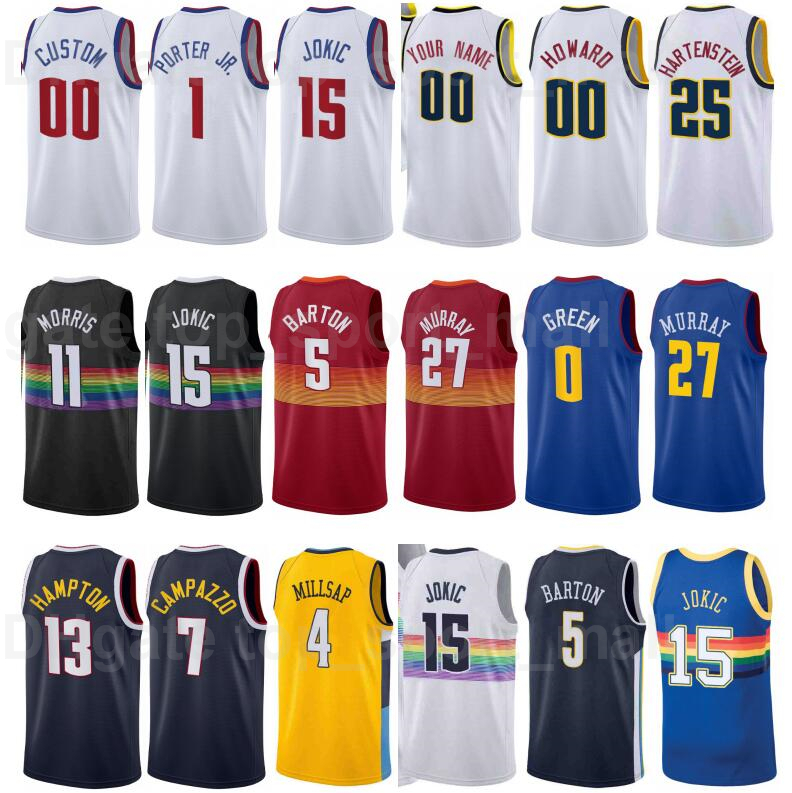 

Printed Basketball Facundo Campazzo Jersey 7 Monte Morris 11 Bol Bol 10 JaMychal Green 0 PJ Dozier 35 Jamal Murray 27 Michael Porter Jr 1 Will Barton 5 Aaron Gordon 50, Navy blue