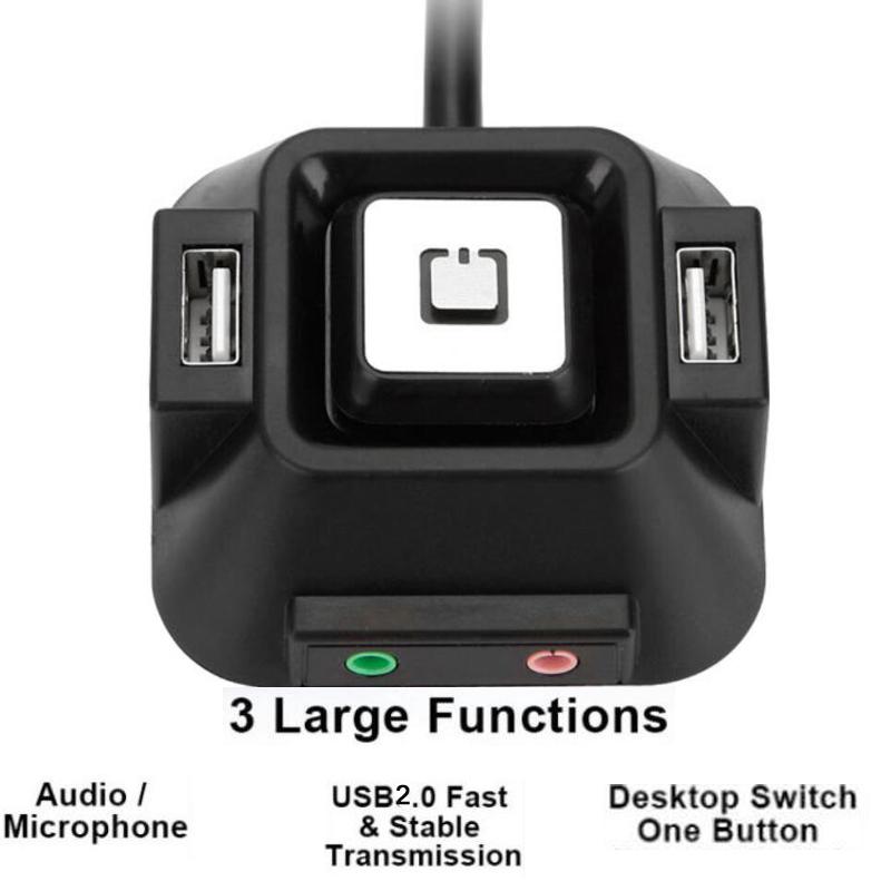 

Multifunctional USB 2.0 Computer PC Switch External Power On/Off Reset Button With Audio Microphone Port for Hotel PC Switches