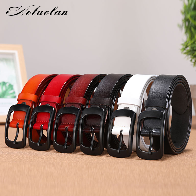 

2021 New Casual Fashion Pin Buckle Belt Women Leather Wide Belts for Jeans Skirts Solid Waistband Strap Girdle Ndnb, Black