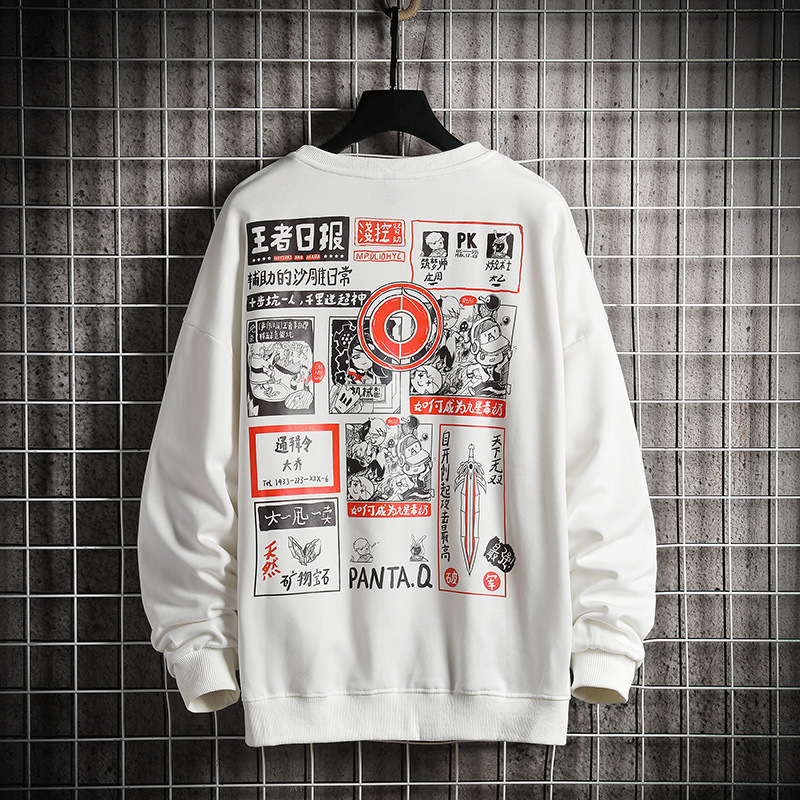 

20fw fashion mens sweatshirts hoodies with carton character letters fashion streetwear style 4 color asian size s-3xl, Black