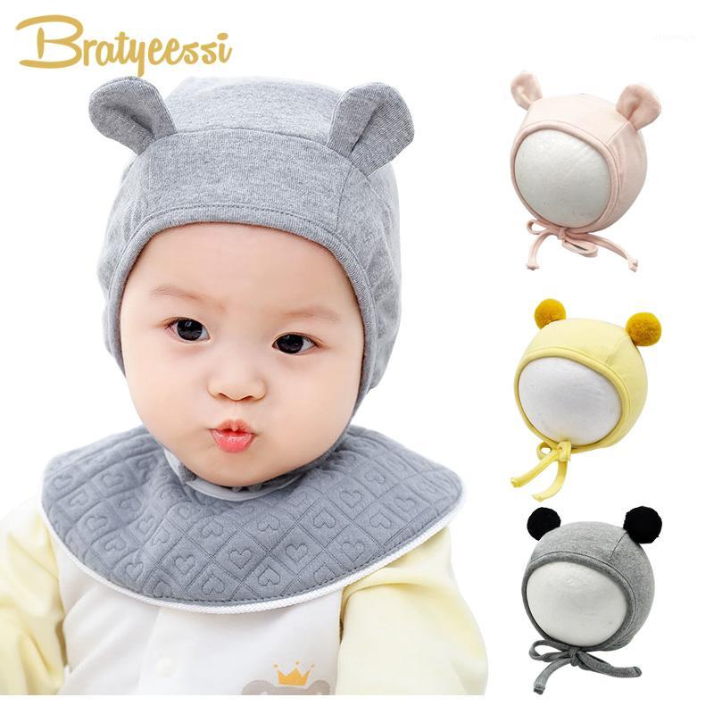 

Cartoon Baby Hat Pom Pom Cotton Newborn Hat with Ears Adjustable Baby Boy Girl Cap Infant Toddler Hats 6 Colors1, Pink ears