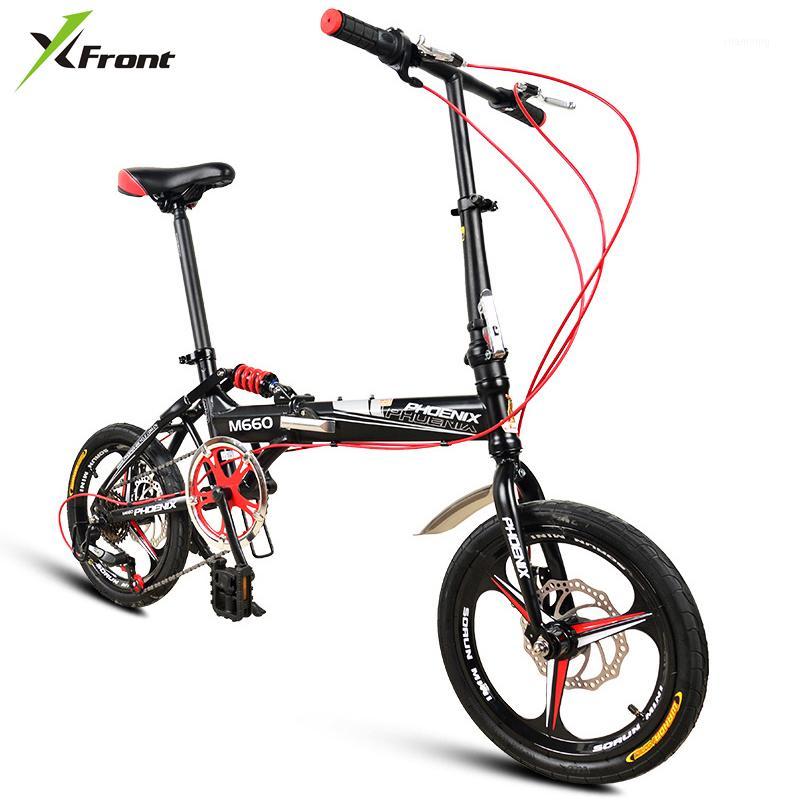 

New Brand carbon steel frame 14/16" one piece wheel 6 speed folding bike outdoor MBX bicicletas Children Lady's bicycle1