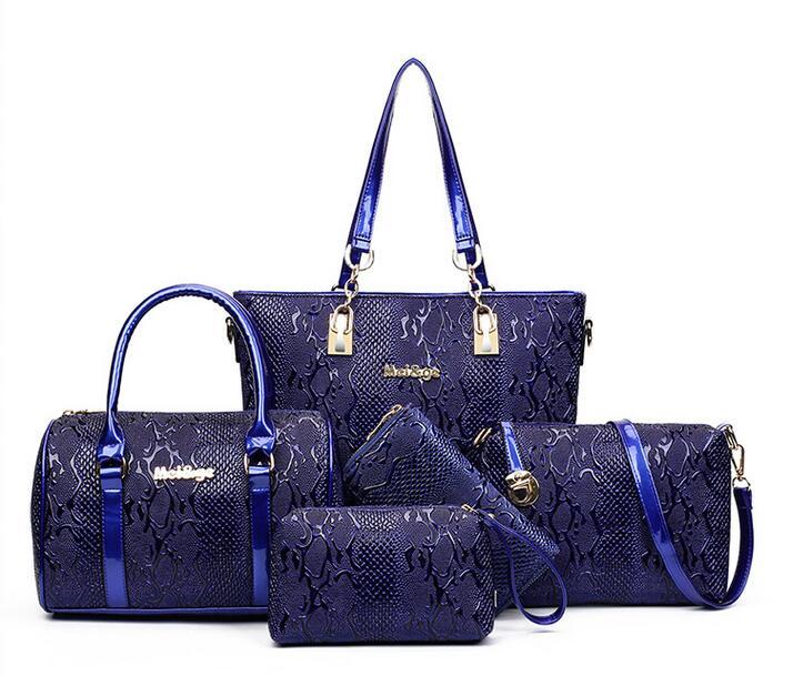 

Evening Bags High Quality Serpentine Handbag Designer Famous 5 Sets Luxury Brands Women Tote Bag Shoulder Messenger Composite