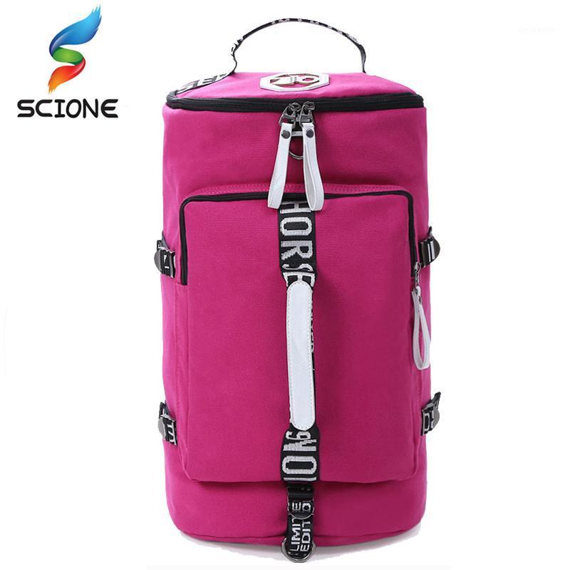 

New Arrived Top Quality Capacity Travel Bag New Arrival Cylinder package Multifunction Rusksack Male Camping Backpack1, Black