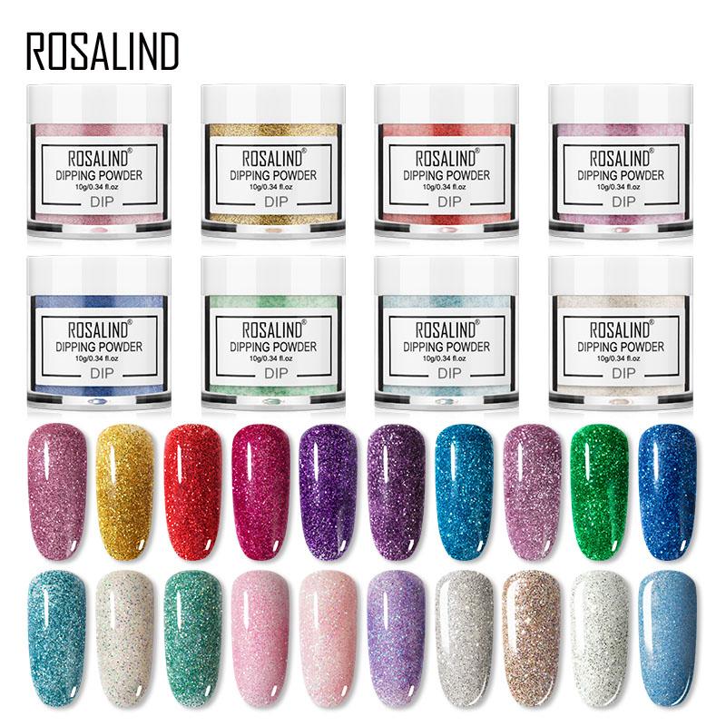 

ROSALIND Dipping Powder Shiny Powder Nail Art Polish Gradient Shining Chrome Pigment Dip Set Holographic Gel Polish