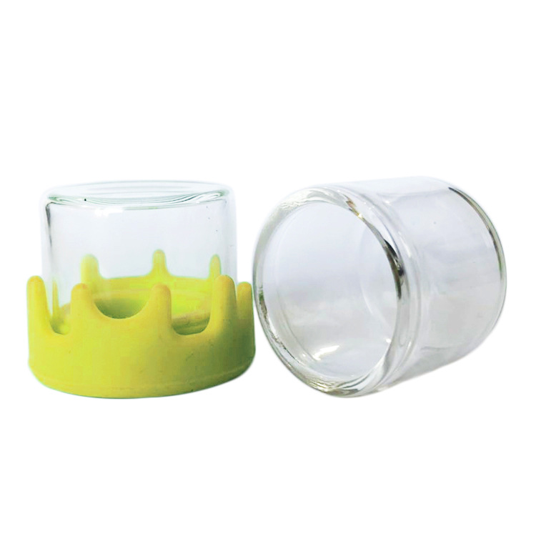 

6ml glass container Nonstick wax containers silicone lid glass box oil jar oil holder for vaporizer vape dab tool storage bottles free DHL