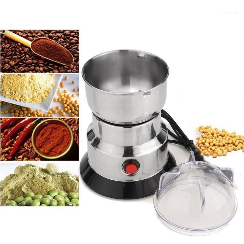 

220v Electric Grinder Fine Time Adjustable Grinder Cereal Beans Condiment Coffee Stainless Steel Transparent Cover1