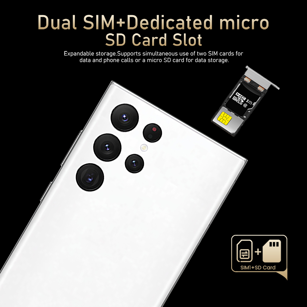 

New in 2022Global Version S22 Ultra Full Screen Mobile Phone Android12 Smartphone 5G 7.2 Inch Dual Card HD 10 Core 16GB 512GB 4G