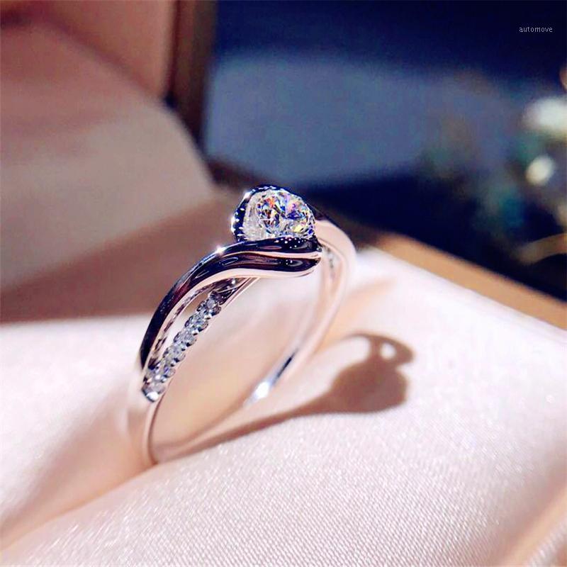 

Classic Engagement Ring White Cubic Zircon Female Women Super Flash Rhinestone Wedding Band Rings Jewelry Sterling1