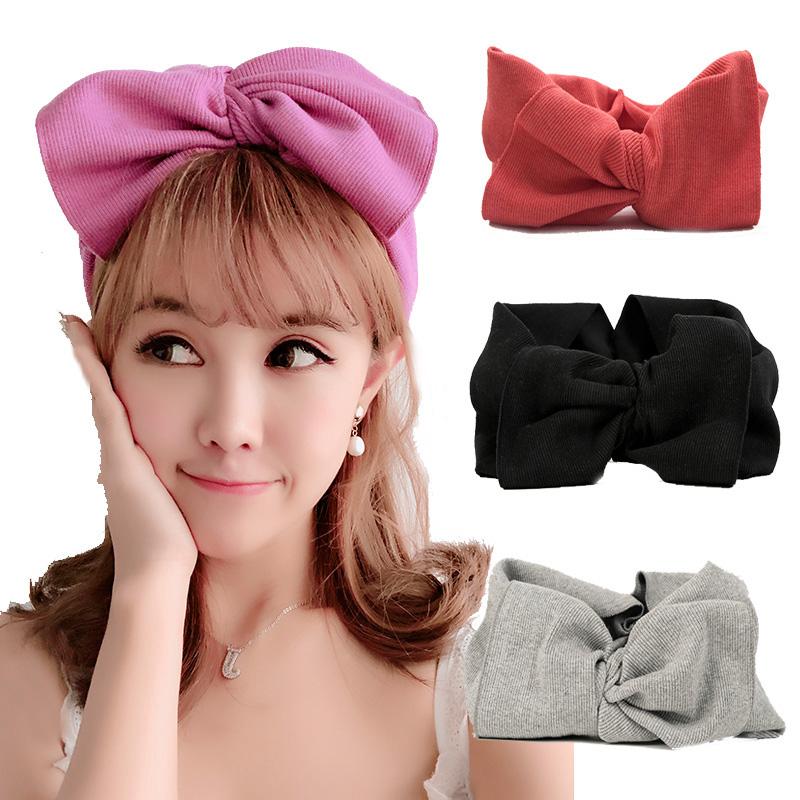 

Fashion Korea Big Bow Headbands For Women Girls Knit Hair Accessories Elastic Hairband Gumki Do Wlosow Opaska Head Band
