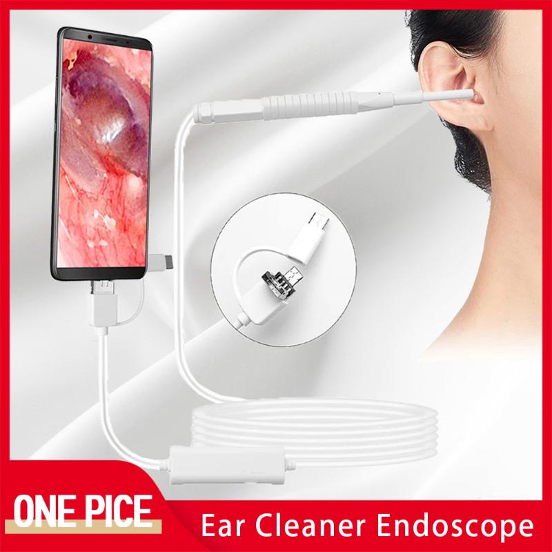 

3.9 mm In Ear Cleaning Endoscope 3 in 1 HD Visual Ear Mouth Nose Otoscope Spoon Mini Borescope Support Android PC C1