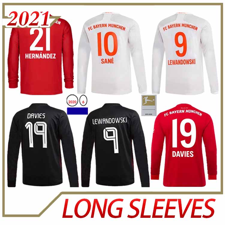 

21 22 Long sleeve LEWANDOWSKI SANE soccer jersey COMAN MUNICH MULLER DAVIES football shirt Men MUNCHEN 2021 2022 HUMANRACE, Black;yellow