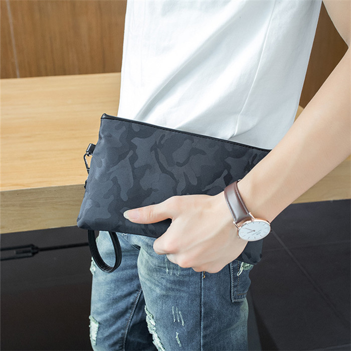 

wholesale men wallet portable waterproof Oxford fashion wrist bag multifunctional camouflage mobile phone bags outdoor leisure storage walles, Blue(printing box packaging)