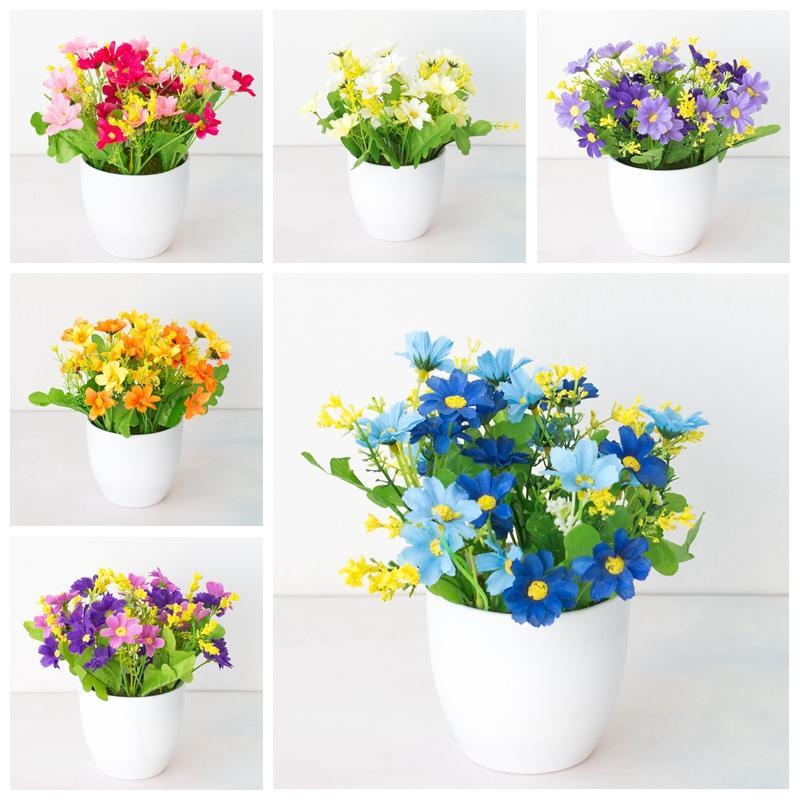 

Artificial Gerbera Daisy Flower Bonsai Home Garden Bedroom Desktop Ornament Wedding Birthday Party Christmas Decor Fake Flowers1, Orange