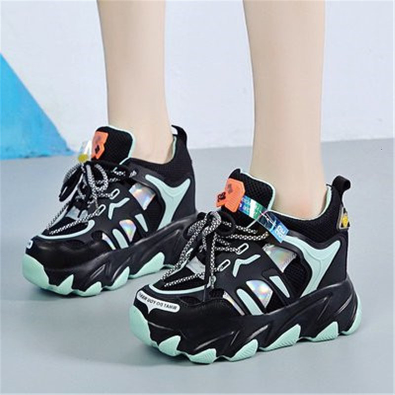 

New Chunky 2021 Fashion Growing Height Eight in Ladies with Thick Woman Shoes NZJO, Orange.
