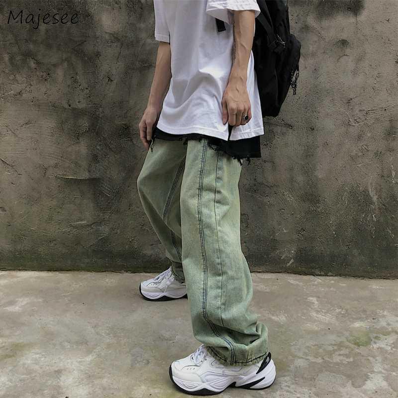 

Jeans Women Vintage Solid Couple Bf Unisex Streetwear Straight Tube Loose Casual Washed Femme Long Korean Harajuku Womens Tide, Green