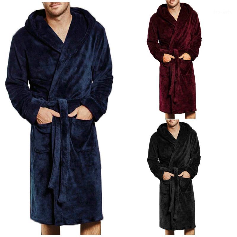 

Men's Sleepwear Mens Winter Pajamas Lounges Robe -4XL Homewear Men Long Bath Robes Spring Hairy Warm Kimono Bathrobe Belt Coat Male1, Black