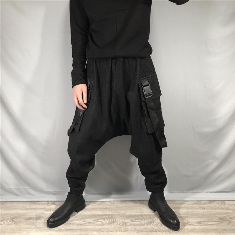 

NEW European and American Trend Retro Denim Jumpsuit Trendy Men Fashion Simple Casual Show Jumpsuit Denim Trousers, Black