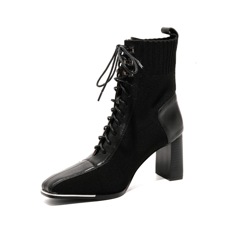 

2021 New Women's Name Winter Boots Fashion High Heels Thick Toe Colors Mixed Ladies'shoes DSE1, Beige