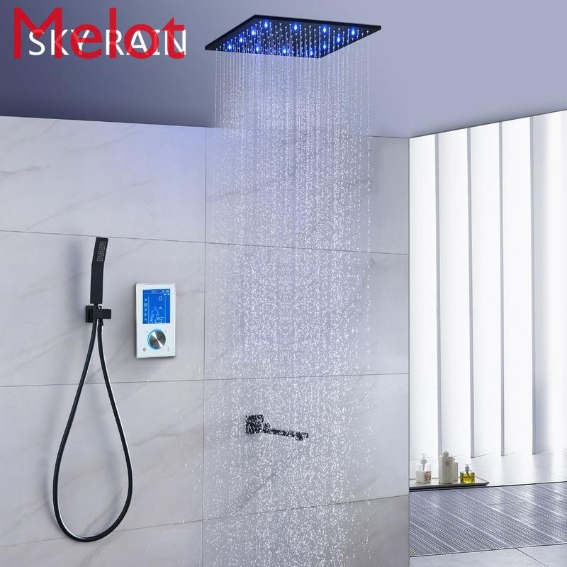 

304 SUS Led Smart Light Shower Panel Shower Heads Bathroom Rainfall Set With Hand
