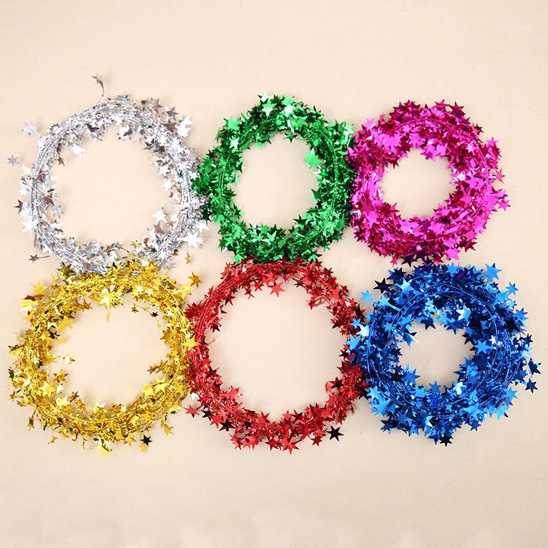 

12 pcs/lot Multi-color Christmas Tree Colored Strips Wire Five-pointed Star Christmas Decorations For Home Party Pendant Adornos1
