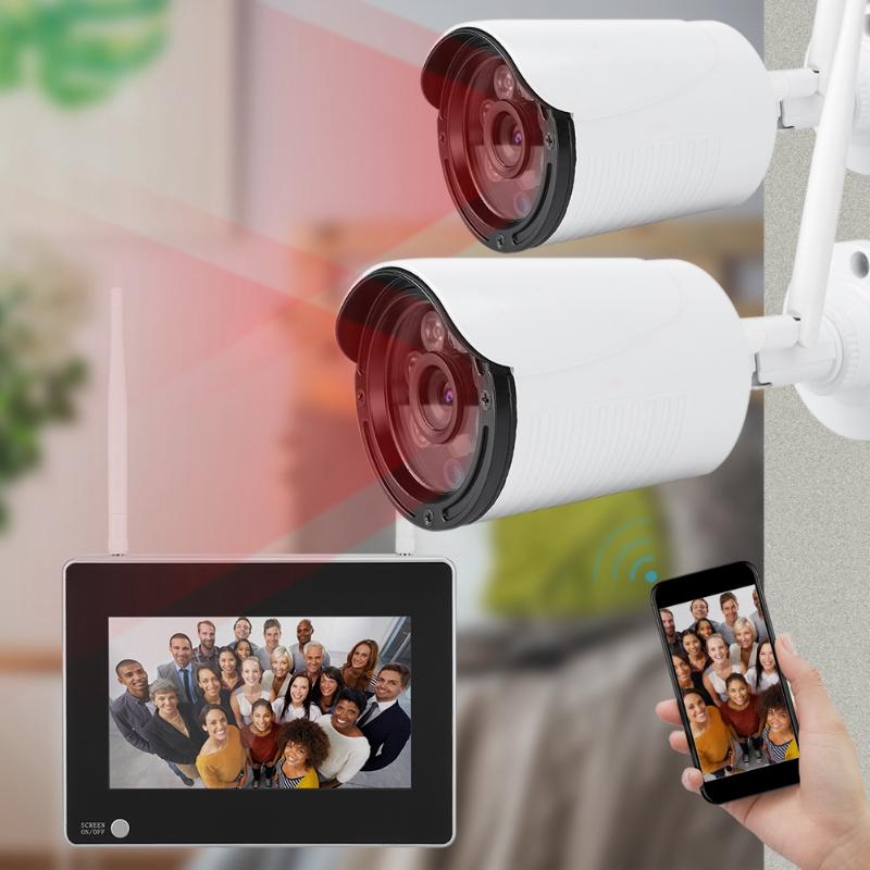 

7inch Wireless Wifi NVR Camera Waterproof Night Vision Home Security Monitor 110-240V 2020