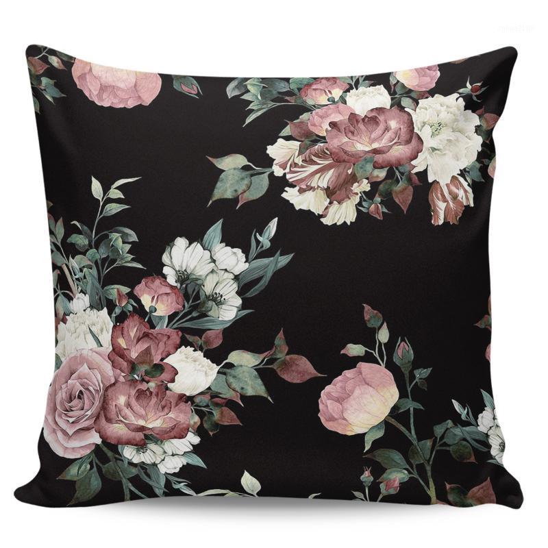 

Black Background Modern Flower Art Pillowcases Long Pillow Case Pillow Sack Pillowslip Bedding Multi-Size Cover1, As pic