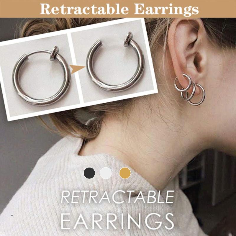 

Retractable Earrings Stainless Steel Ear Clips No Pierced Earrings Jewelry TC21