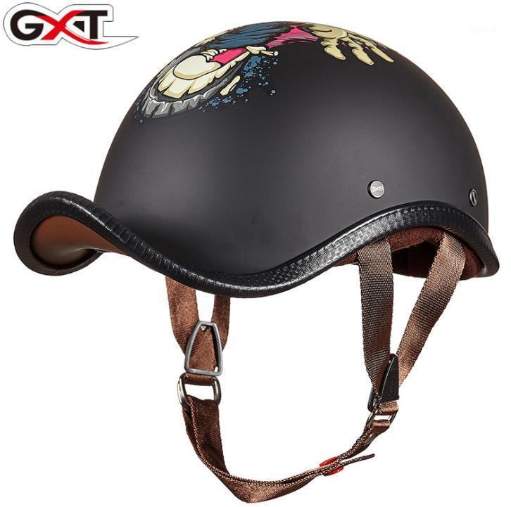 

Motorcycle Helmet Male And Female Scoop Helmets Half Retro Electric Car Cover Summer1, Multi-color