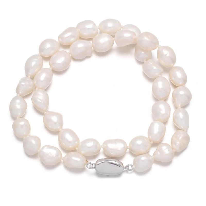 

2020 new hot-selling jewelry 10-11mm irregular pearl necklace two-color length 45cm for gifts