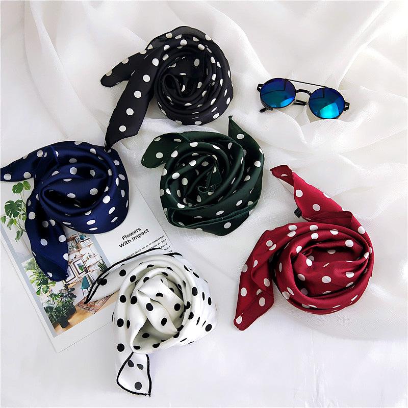 

Scarves 70*70 Wave Point Small Scarf Female Professional Fashion In Spring And Autumn Summer Versatile Decorative