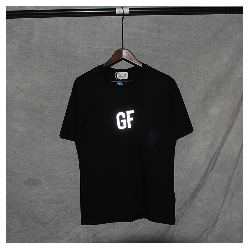 

2021 Summer New High Quality Fog Boxy Gf t Shirt Men Wome Streetwear T-shirts O-neck Top Tees Ciov, Black