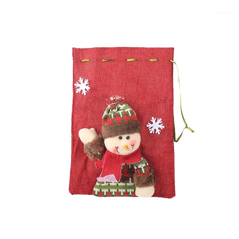 

Linen Cloth Drawstring Gift Bags Candy Case Home Practical Party Decorations Snowman Wrapping Christmas Hanging Accessories1