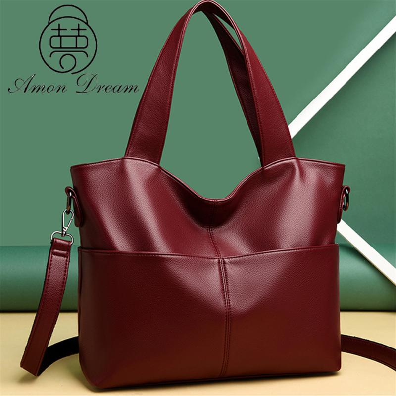 

High Quality Leather Tote Shoulder Bag Casual Large Capacity Crossbody Bags for Women 2021 Luxury Handbags Women Bags Designer, Khaki