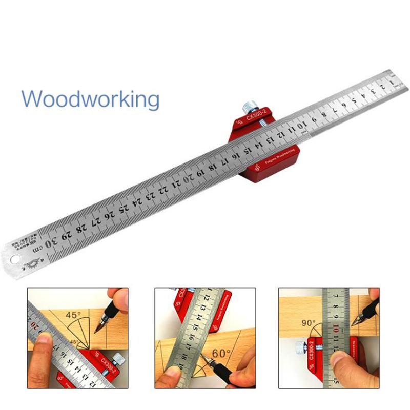

Angle Scriber Steel Ruler Positioning Block Woodworking Line Scriber Gauge Aluminum Alloy For Carpentry DIY Measuring Ruler Tool