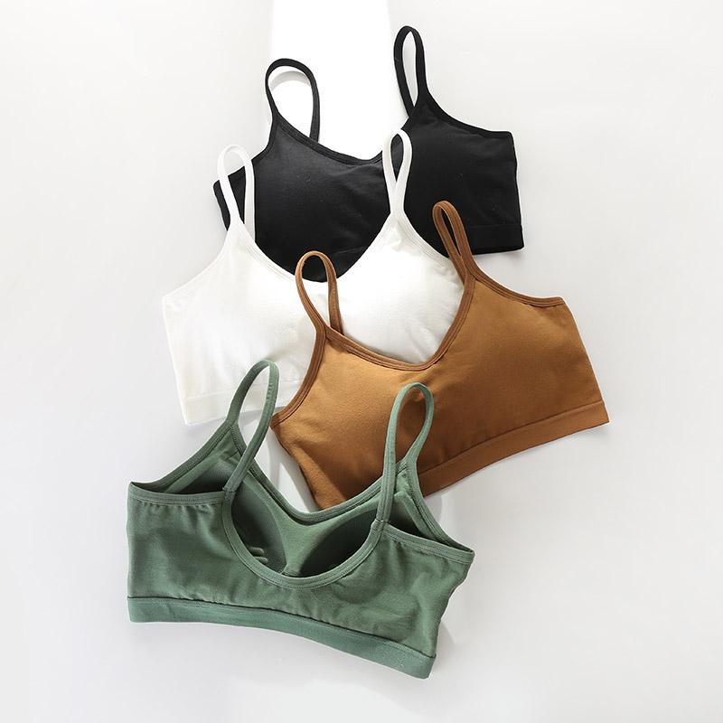 

Women Padded Push Up Bras Summer Sexy Lingeries Tube Tops Cotton Sport Bras Underwear, White