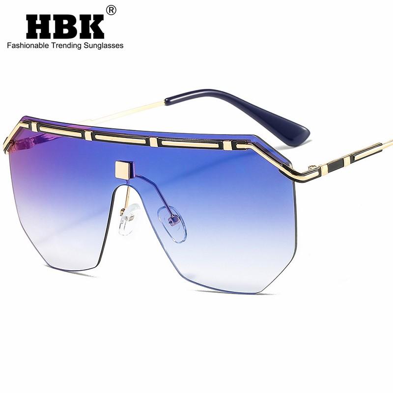 

Sunglasses HBK Fashion One Piece Square Women Men Gradient Trendy Driving Retro Brand Design High Quality Sun Glasses Oculos