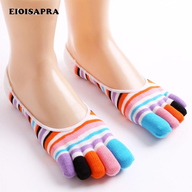 

EIOISAPRA]Colorful Five Fingers Socks Women Creative Shallow Mouth Non-slip Socks Kawaii Sokken Harajuku Japan Calcetines Mujer