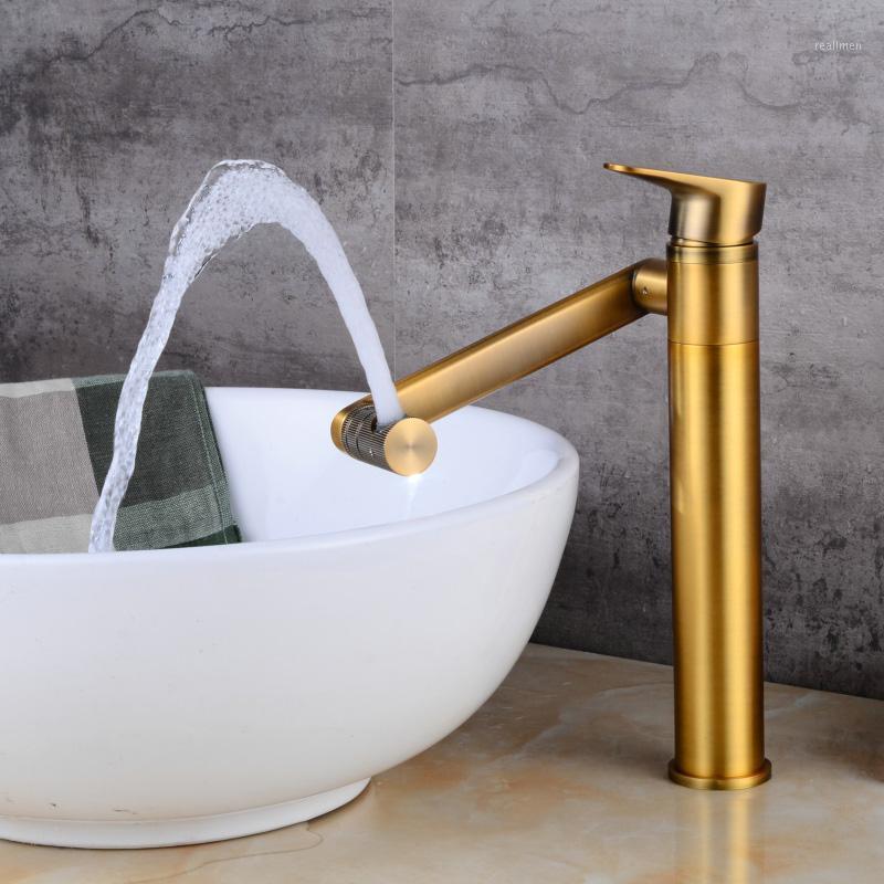 

BECOLA hot and cold water basin faucets single handle bathroom faucet antique brass 360 degree swivel tap BR-5331