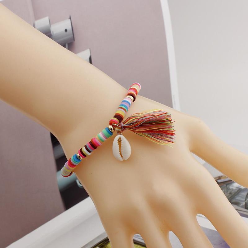 

2021 Boho Women Bracelet Friendship Bracelet Bohemian Rope Shell Charm Tassel Bangle Women Jewelry Gift New Woman's accesories