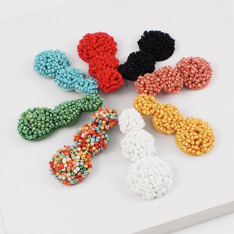 

MANILAI Bohemia Beads Drop Earrings For Women Handmade Beaded Statement Dangle Earrings Jewelry Gifts Wholesale