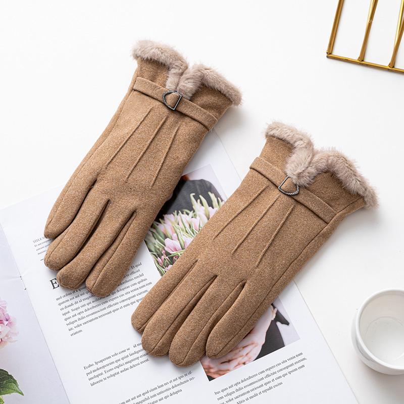 

Fashion Winter Gloves for Women Keep Warm Suede Mittens Touch Screen Full Finger Ladies Outdoor Sport Windproof Female Gloves1