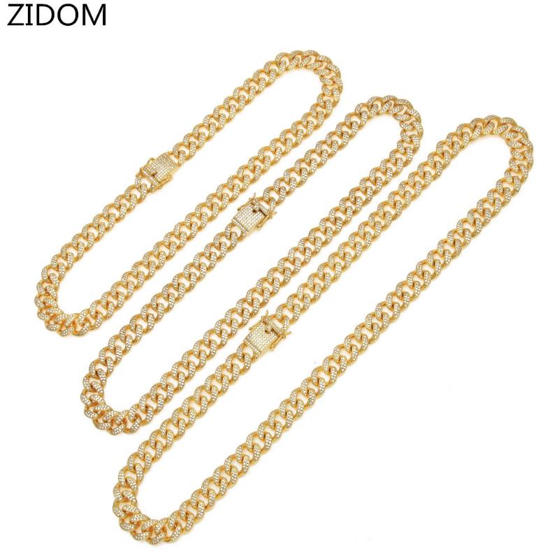 

Chains Men Hip Hop Iced Out Bling Chain Necklaces 100% CZ Zircon 13.5mm/18-24inch Long Miami Cuban Link Necklace Hiphop Jewelry