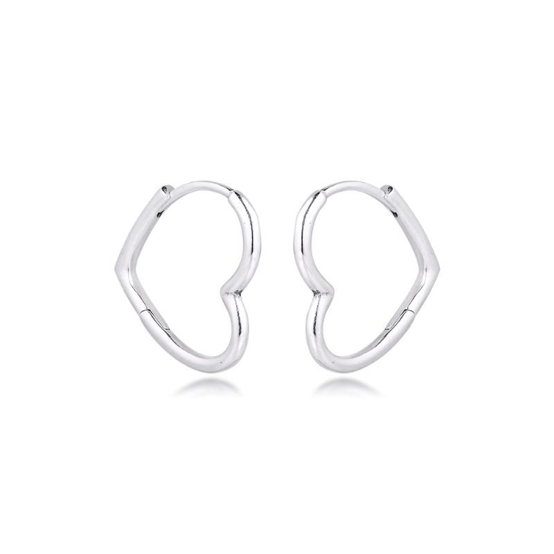 

Small Earrings 925 Sterling Silver Jewelry Asymmetric Hearts of Love Hoop Earrings for Women Lady Girl Gift 2020 New E191