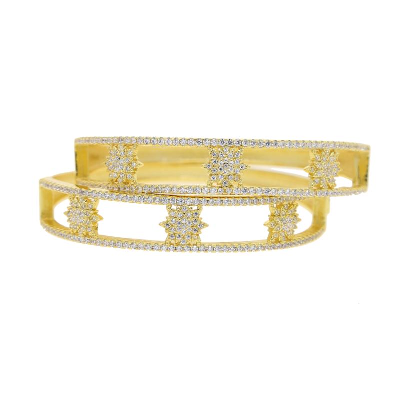 

2021 Spring new bangles&bracelet for women girls fashion gold color sunburst with bling cz adjusted bangle for femme chic gift