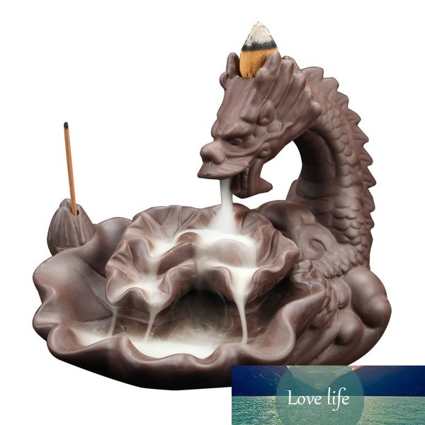 

The Dragon Backflow Incense Burner With 10Cones Incense Stick Holder Aroma Ceramic Crafts Cone Tower Smell Censer Zen Room