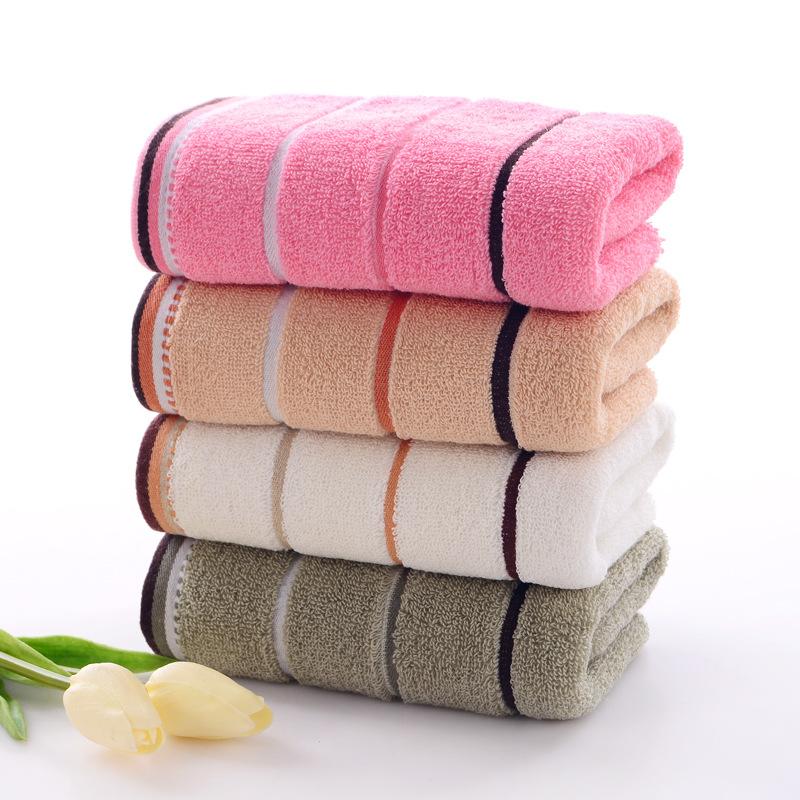 

Direct selling multi-color three-bar towel soft three-bar thick towel daily necessities custom, Brown