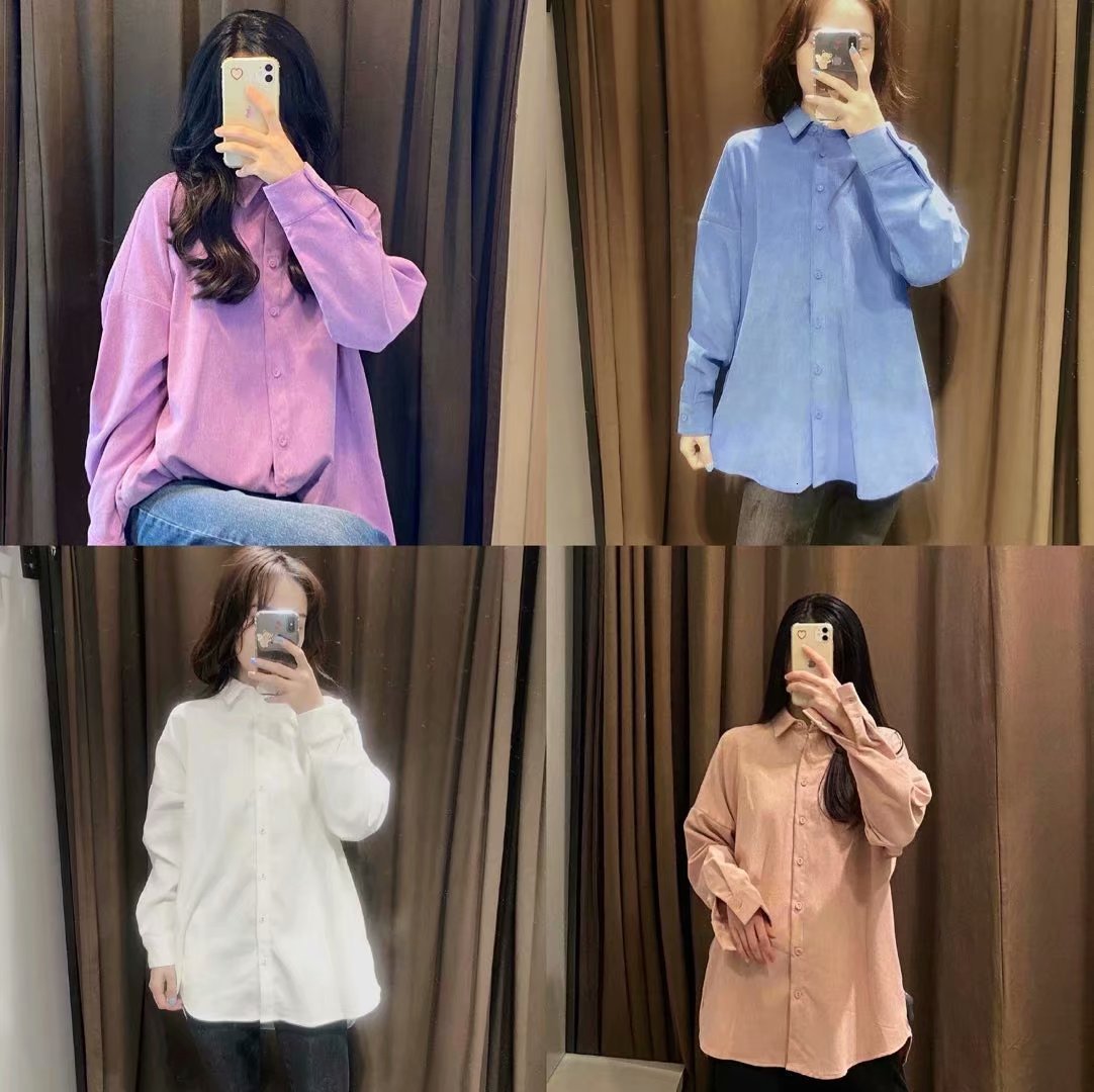 

2021 New Msd5566 Wholesale in Europe and the Fall Corduroy Loose Off Blouse 8nw4, Blue